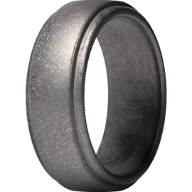 ThunderFit - Anillo de silicona para hombre, borde escalonado, alianza de goma, 10 mm de ancho, 2.5 mm de grosor, 10.5 - 11 (20.60mm)