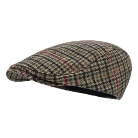 STARANCE Men's Flat Cap Wool Tweed Driving Cap Irish Newsboy Hat (Houndstooth Yellow)