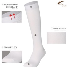 Mysocks Knee High Socks for Women and Men - 3 Pair Breathable Combed Cotton Seamless Toe Unisex Long Socks - Casual Plain High Knee Length Socks