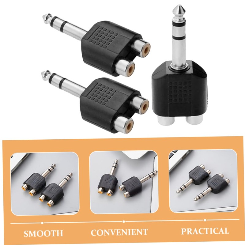 Kisangel 3pcs RCA to Audio Adapter Y Splitter Converter for