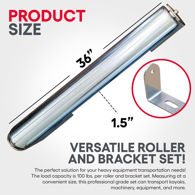 Galvanized Steel Roller with Bracket Set - Conveyor Rollers, Table