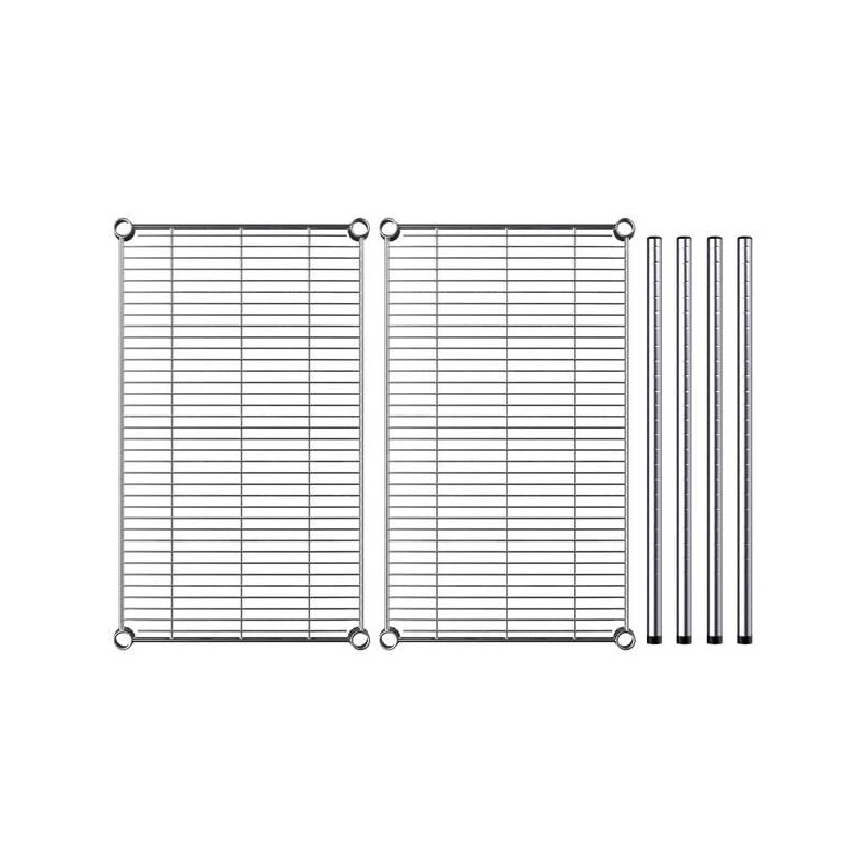 PRO&Family 18" x 30" NSF Chrome 2 Wire Shelf Kit