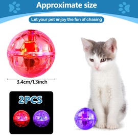 Sratte 2 Pcs Cat Ball Ghost Hunting Light up Cat Balls Toys Motion LED Motion Activated Flash Cat Ball Glowing Lighted Dog Interactive Toys Pet Glowing Ball (Pink, Purple)