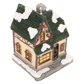 TOPINCN LED Lighted Christmas Village House, Log Cabin Tabletop Display, Snowy Christmas Village Building, Christmas House Decor Garden Landscape for Bedroom (Type B), TOPINCN1ya6zoew5h-12