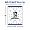 Avery Matte White Round Labels with Sure Feed, 2" Diameter,