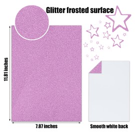 FEILIBAY 20 Sheets Pink Glitter Cardstock Paper, A4 Size Glitter Paper for Crafts, Birthday and Wedding Party decorations, Gift Box packing and Other DIY Projects, 250GSM/92lb