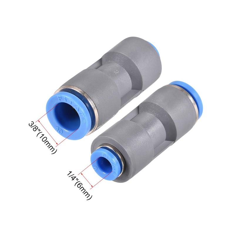 sourcing map Straight Push to Connector Reducer Fitting 10mm to