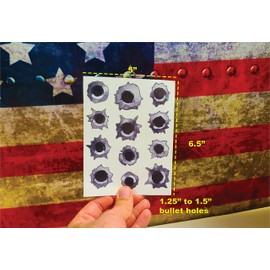 Decals by Haley 24 Pack of Bullet Hole Stickers Ultra-Realistic Fake Bullets - Safe for Paint - Laptop car Truck auto Body Scratch and dent Cover Prank Funny Gunshot Sticker Fake Bullet Gun Shot