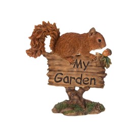 Uvia Squirrel Garden Sign 5.5 x 2.4 x 5.9 inches (14 x 6 x 15 cm) Doll Figurine Animal Garden Decor Lips H21292