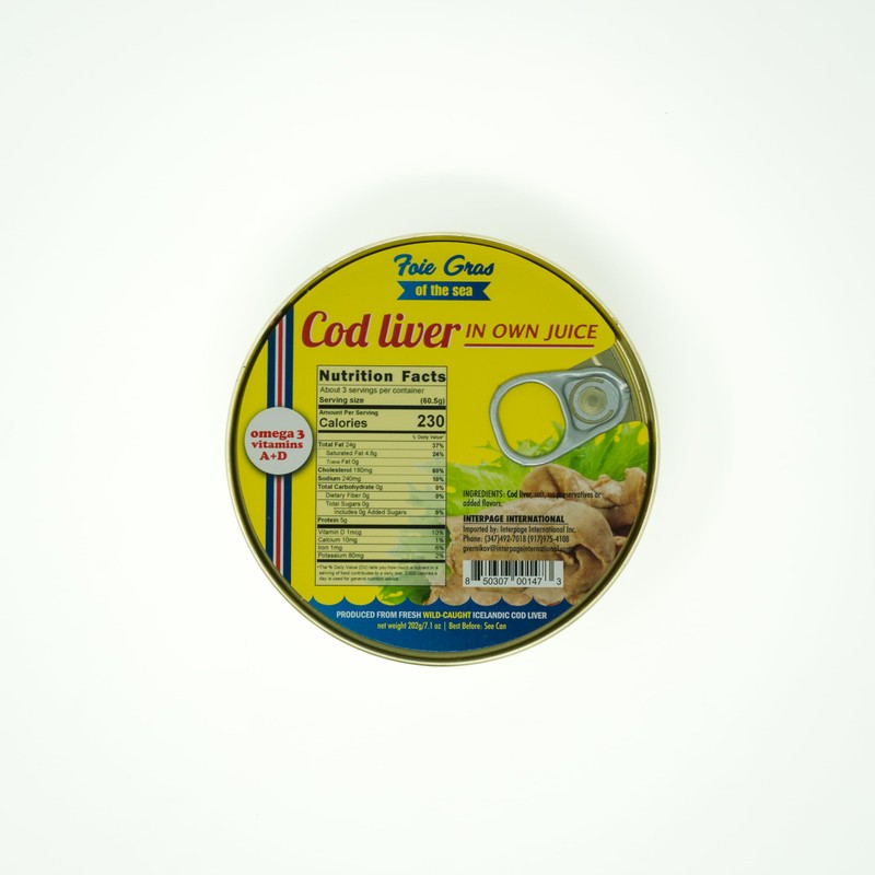 Icelandic Canned Cod Liver in Oil, 7.1 oz Wild Caught