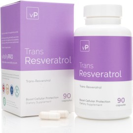 Trans Resveratrol 500mg x 90 Capsules - Third Party Tested Over 98% Purity - Natural Trans Resveratrol Supplement - Vitality Pro