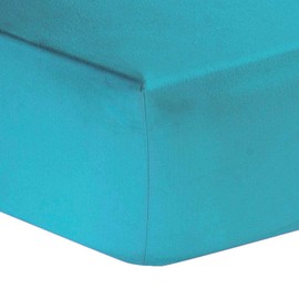 Deep Fitted Bed Sheets Easy-Care Non-Iron Percale 10'' / 25CM Fitted Sheet (Teal, Double)