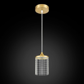 JAZAVA Modern Gold Pendant Light Fixtures, 8W 3000/4500/6000K LED Pendant Lighting, 1 Light Hanging Light for for Kitchen Island, Bathroom, Dining Room, Bedroom, Hallway (1 Pack), PL105BG