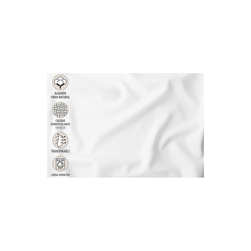 Burrito Blanco Fitted Sheet A8, 100% Cotton Flat Sheet, Fitted
