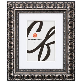 Craig Frames Bravado, 18x24 Picture Frame Matted for a 12x18 Photo, Antique Silver