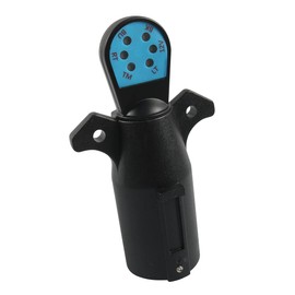 Zreneyfex 12 V 7-Way Blade RV Connector Circuit Tester Trailer Wiring Circuit Hitch Towing Plug, 7 Pin Round Adapter Plug for RV Boat