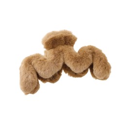 Vingtaine H7847-BE- Hair Clip, Faux Fur, Fluffy, Hair Accessory, Cute, Elegant, Gift, Present