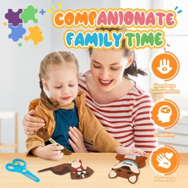 EPHOSHI Dog Sewing Kit,Felt Sewing Kits for Kids, 21 Dog Styles Sewing Kit,Educational Art Craft Sew Set with Tools, Thread,Plastic Needles,Sew Your Own for Kids,Suitable for Boys and Girls Age 6+