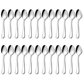 HaWare Coffee Spoons, 24 Pieces, Stainless Steel Tea Spoon, Dessert Spoon Set, Small Spoon for Home/Restaurant/Hotel, Highly Polished & Dishwasher Safe - 13.5 cm