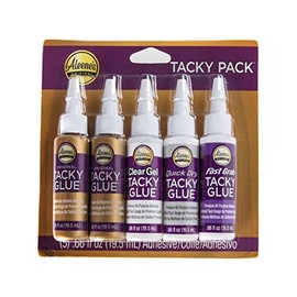 Aleene's Pegamento para Tela, Trial Tacky Pack, Transparente, 5pk, 1