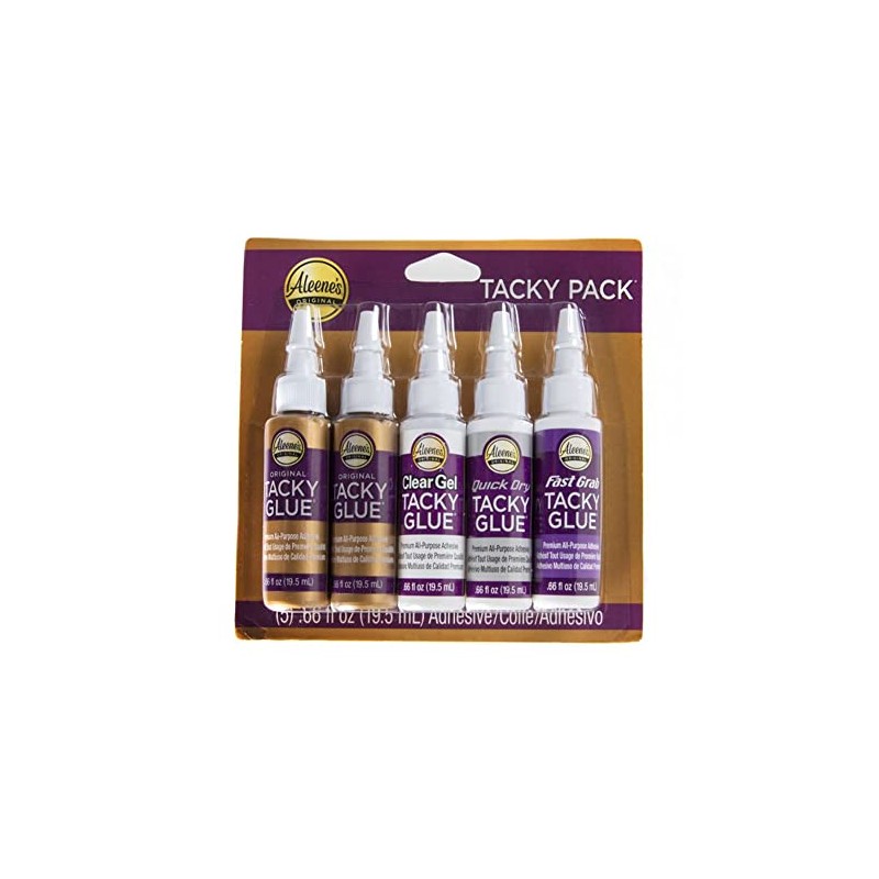 Aleene's Pegamento para Tela, Trial Tacky Pack, Transparente, 5pk, 1