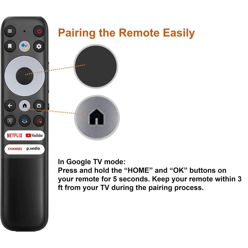 Universal Remote for TCL Google TV, Voice Remote Compatible with
