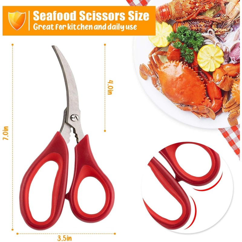 Kitchen Seafood Scissor for Crab Legs, 6 Pack Crab Leg