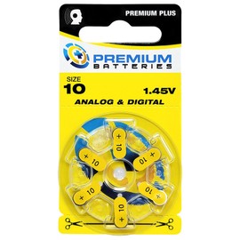 Premium Batteries Size 10 PR70 1.45V Hearing Aid Battery Yellow Tab (180 Batteries)