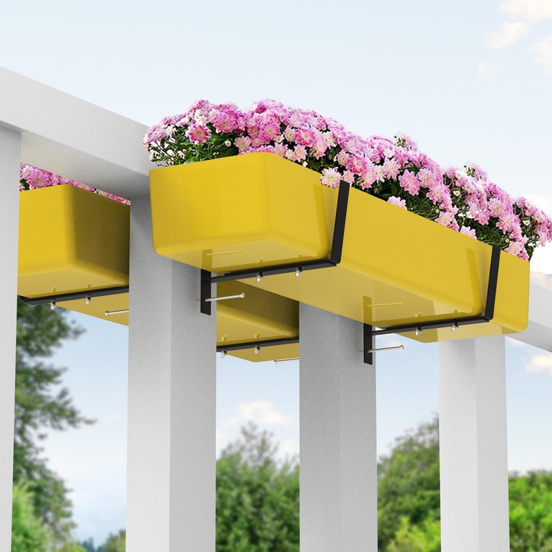 Adnee Set of 4 Double Sided Planter Box Brackets-Adjustable Window