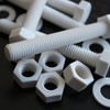 10x White Hex Head Screws Polypropylene (PP) Plastic Nuts and