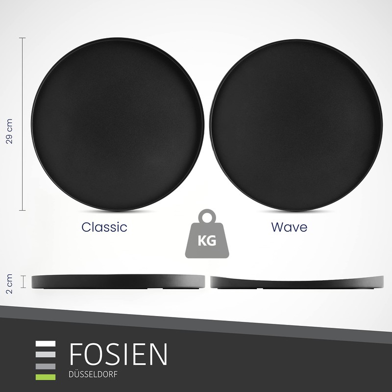 FOSIEN Design Tray Black Metal with Non-Slip Coating on the