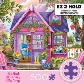 Ceaco - Chris Bigelow - She Shed - 500 Piece Jigsaw Puzzle – Oversized Pieces – Easy to Hold – EZ Hold