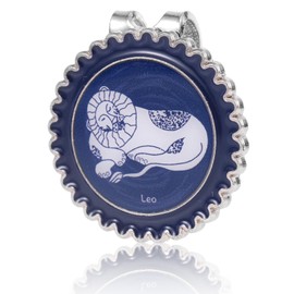 lasuroa Stylish Constellation-Themed Golf Ball Marker & Magnetic Hat Clip Set, Durable Iron Ball Marker with Hat Clip Blue Golf Accessories for Men Hats Gloves(Leo)