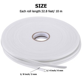 Tatuo 3 Rolls Double Sided Foam Tape PE Foam Adhesive Tape Sponge Soft Mounting Adhesive (1/4 Inch Wide by 32. 8 Feet Long Each Roll)(1/4 Inch Wide by 32.8 Feet Long Each Roll)