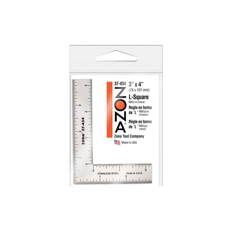 Zona 3" x 4" L-Square, Stainless Steel, and 3" Triangle