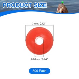 YELARXI Fishing Beads Glow Hard Plastic Fish Rigs 3 mm for Catfish (500 Pack, Red)