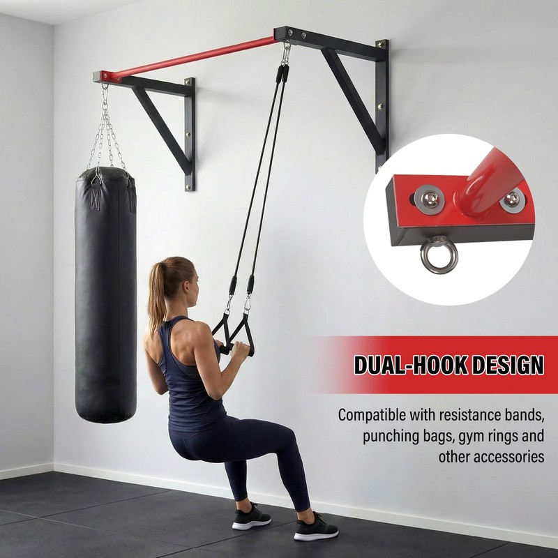 Wall Mounted Pull Up Bar, Heavy Duty Chin Up Bar