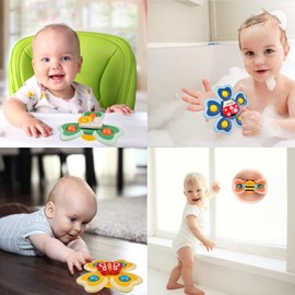 Toys Gifts for 1-4 Years Boys Girls, Spring Learning Toy Spinning Sucker Suction Cup Spinning Top Toy for Toddlers Baby Children Baby Boys Girls Toy Gifts 6-9 6-12 12-18 Months