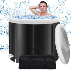 Cold Plunge Tub - Extra Large 90 Gallons Ice Bath Tub - Portable Ice Plunge Tub for Cold Water Therapy Recovery - Keep Cool Ice bath Barrel with Cover and Carry Bag