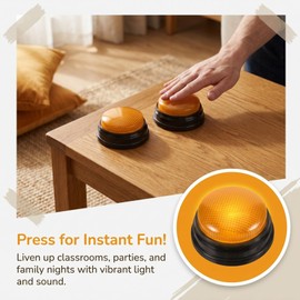 ABOOFAN 2Pcs Game Show Buzzers with Light and Sound Quiz Buzzer Buttons