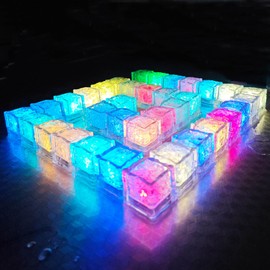 CAIKAG Glow Ice Cubes Bulk 240Pack,Light Up Ice Cubes for Drinks Color Changing Slow Flashing Multicolor, Water Activated Waterproof LED Ice Cube Lights for Club Bar Party Wedding Decor