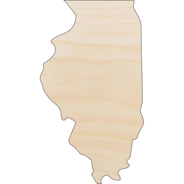 State Illinois US State - Laser Cut Out Unfinished Wood