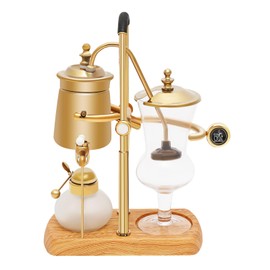 ReqianXH Balance Siphon Coffee Maker Vintage Coffee Maker Gravity Coffee Maker Elegant Retro-Style Design 400ml/13.53oz Capacity Gold