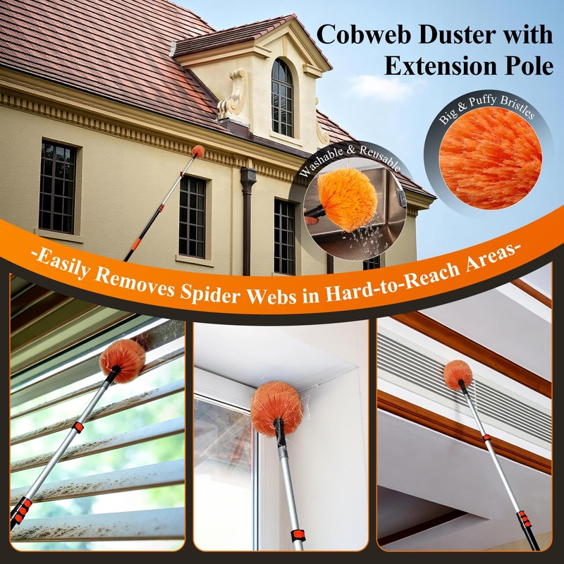 PuliKit 26ft High Reach Duster Kit with 5-20ft Heavy-Duty Extra