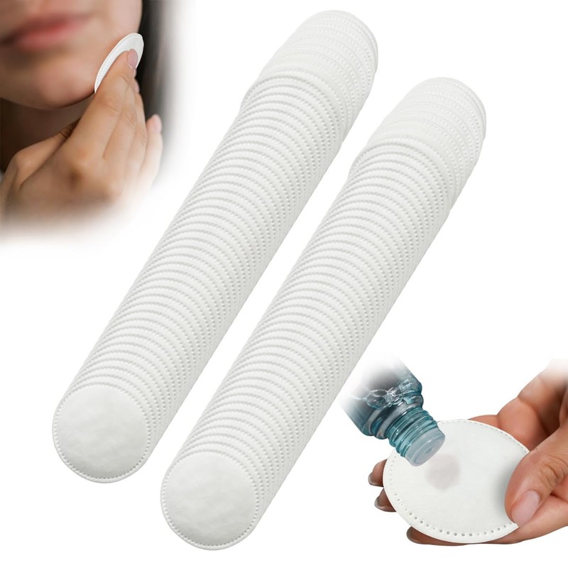 Cleansing Cotton for Face，100pcs Round Makeup Remover Cotton Pads，Ultra-Soft Cotton