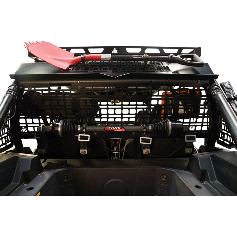 Tusk Aluminum MOLLE Panel Rear Window Rack for Polaris RZR