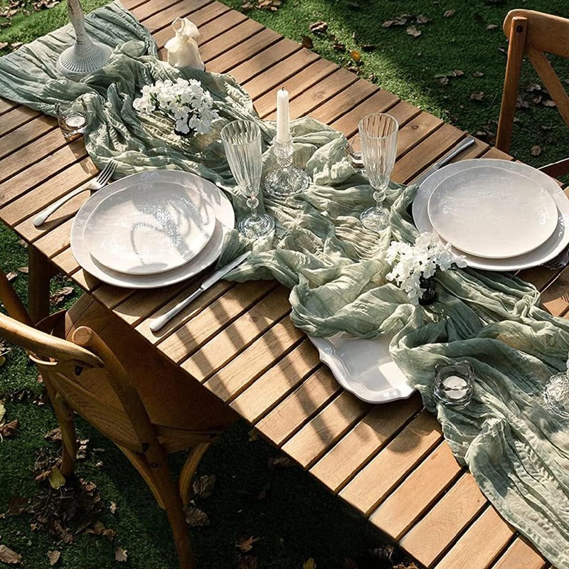 Table Runner, 90 x 300 cm, Cheesecloth Table Runner, Long