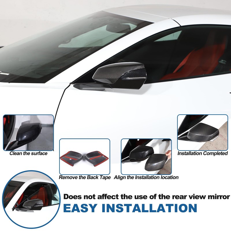 Sekhyna Car Side Mirror Cover Trim Compatible with Corvette C8