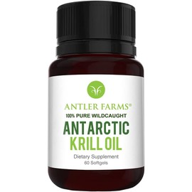 Antler Farms - 100% Pure Wild Caught Antarctic Krill Oil from Cold, Pristine Waters, 60 Softgels – Clean, Omega-3 EPA + DHA Supplement w/Astaxanthin, Rapid Absorption