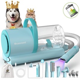 Today's Deals - Geoorood Dog Grooming Vacuum All-in-One Kit with 10KPa Suction, 2.2L Dust Tank, Adjustable Combs, Lightweight Design, Perfect for Gifts & Home Use #TikTokShopLaborDaySale #FallFreshness:_Turquoise(6-in-1)-Cordless with Nail Grinder & Paw